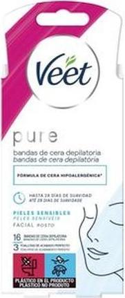 Veet Pure Facial Hair Removal Strips, Pack Of 16 Units (16 x)