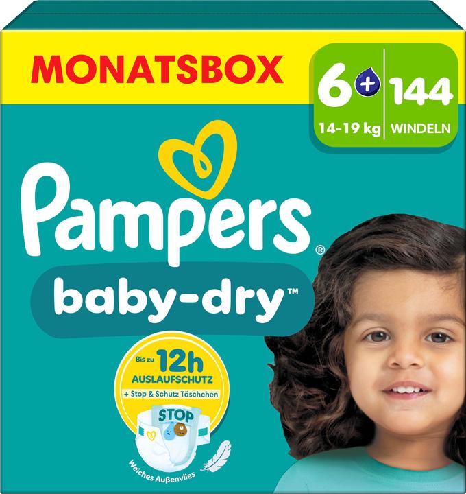 Productafbeelding Pampers Baby-Dry (Maat 6+., Maandelijks pakket, 144 Stuk)