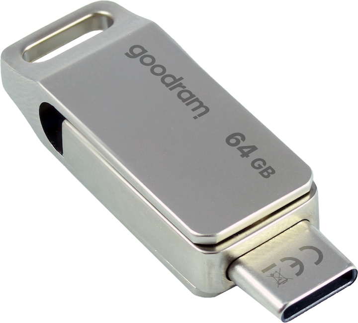 Actual product image Goodram ODA3 USB Flash Drive USB Type-A / USB Type-C 3.2 Gen 1 (3.1 Gen 1) (64 GB, USB-C, USB-A, USB 3.2)