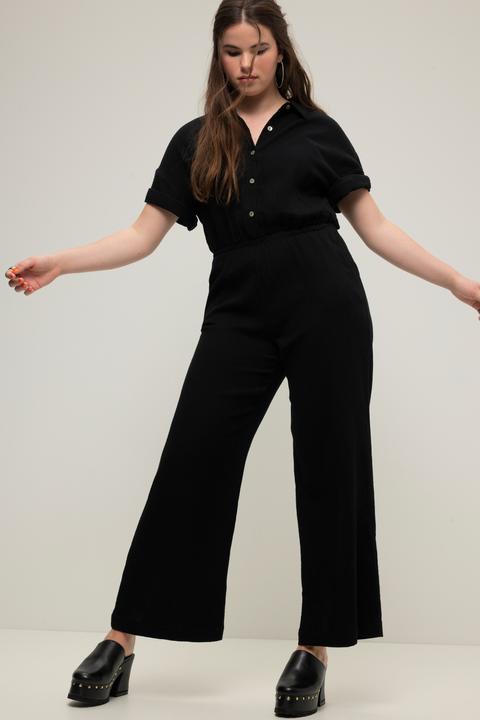 Produktbild Studio Untold Jumpsuit, Musselin, elastische Taille, Halbarm, weites Bein (54)