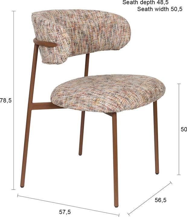 Image du produit White Label Living Chair Claes Multicolour