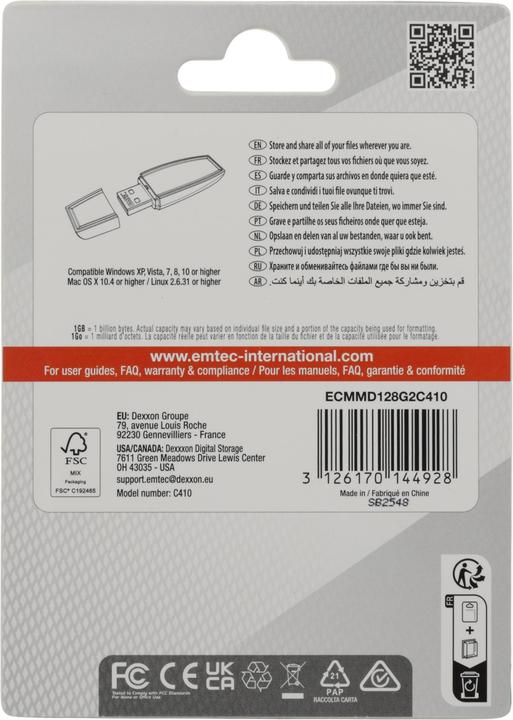 Image du produit Emtec C410 Mélange de couleurs 2.0 (128 Go, USB-A)