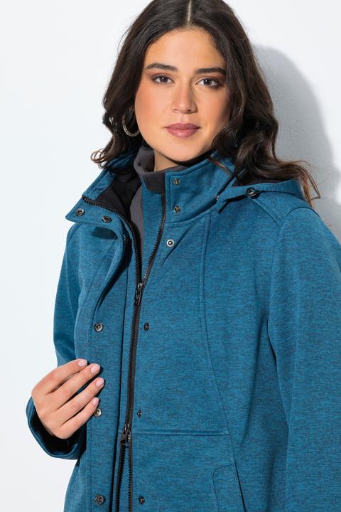 Produktbild Ulla Popken HYPRAR Softshelljacke, wasserdicht, Kapuze, 2-Wege-Zipper (46, 48)