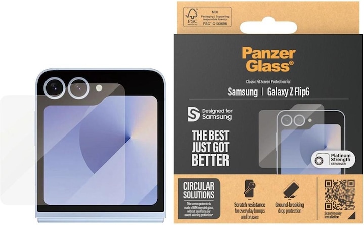 Productafbeelding PanzerGlass Klassieke pasvorm (1 Stuk, Samsung Galaxy Z Flip6)