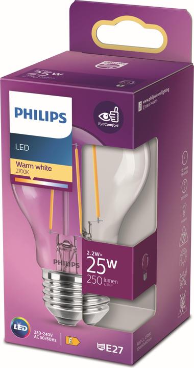 Actual product image Philips Lamp (E27, 2.20 W, 250 lm, 1 x, E)