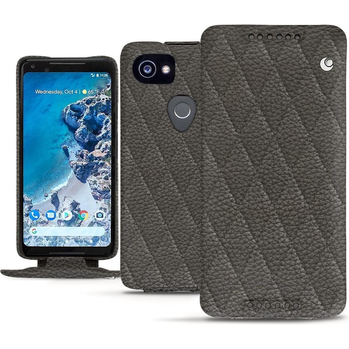 Noreve Lederschutzhülle vertikal (Google Pixel 2 XL), Smartphone Hülle, Grau