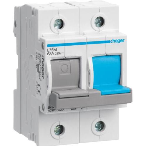 Hager HAG L75M Schalter-Sicherungs-Einheit,D0,1P+N,63A, Elektronikzubehör + Gehäuse