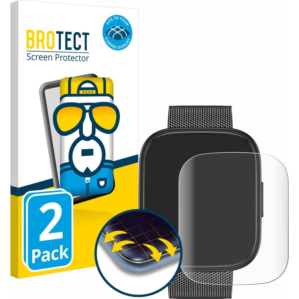 BROTECT Fullscreen Schutzfolie Displayschutz Folie Klar Transparent, Smartwatch Schutzfolie, Transparent