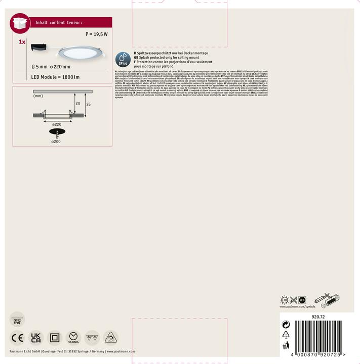 Actual product image Paulmann Quality Line (2011 lm)