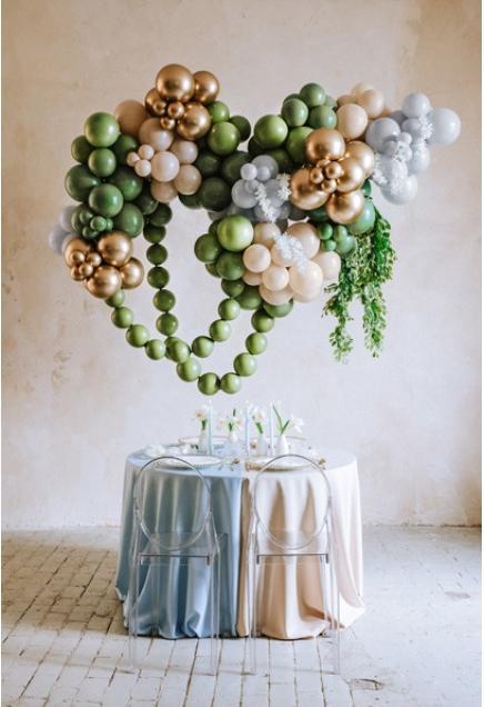 Image du produit Partydeco Ballons à chaîne Linking Ballon décoratif vert olive 33cm, 20 pièces (1 x)