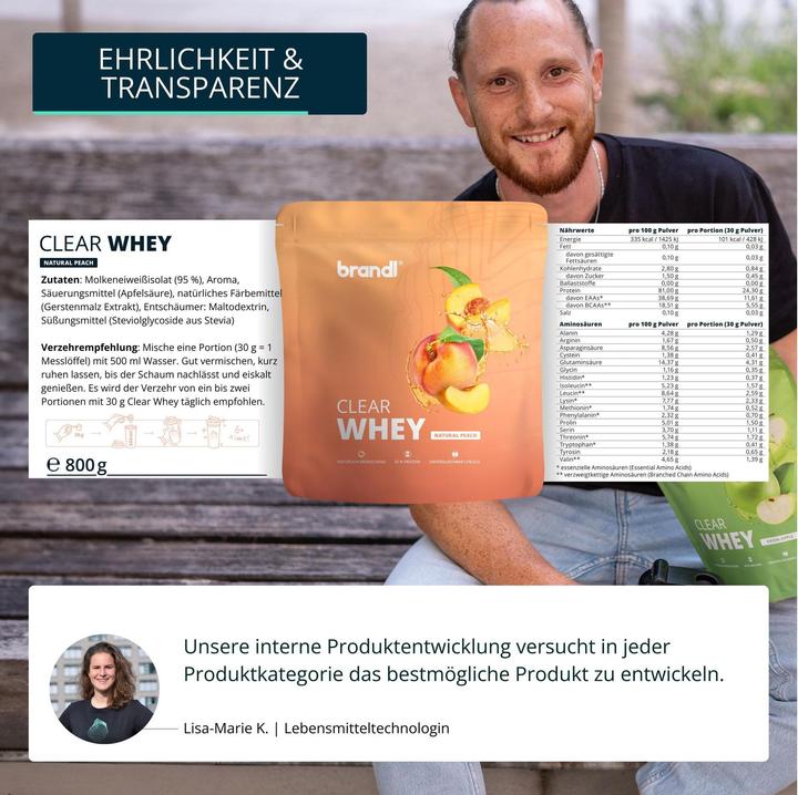 Actual product image Brandl Clear Whey (Peach, 1 pcs., 800 g)