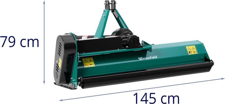 Produktbild Wiesenfield Schlegelmulcher Mulchgerät Mulcher für Traktor 1350 mm Arbeitsbreite 1881 U/min