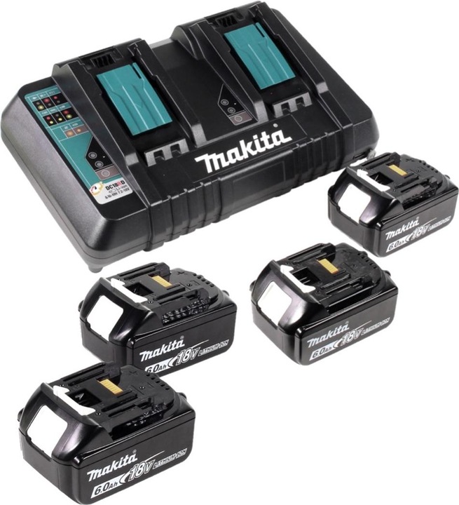 Productafbeelding Makita DGA 900 G4KX2 accu haakse slijper 36V ( 2x18V ) 230mm borstelloos + 4x oplaadbare accu 6.0Ah +. (230 mm)