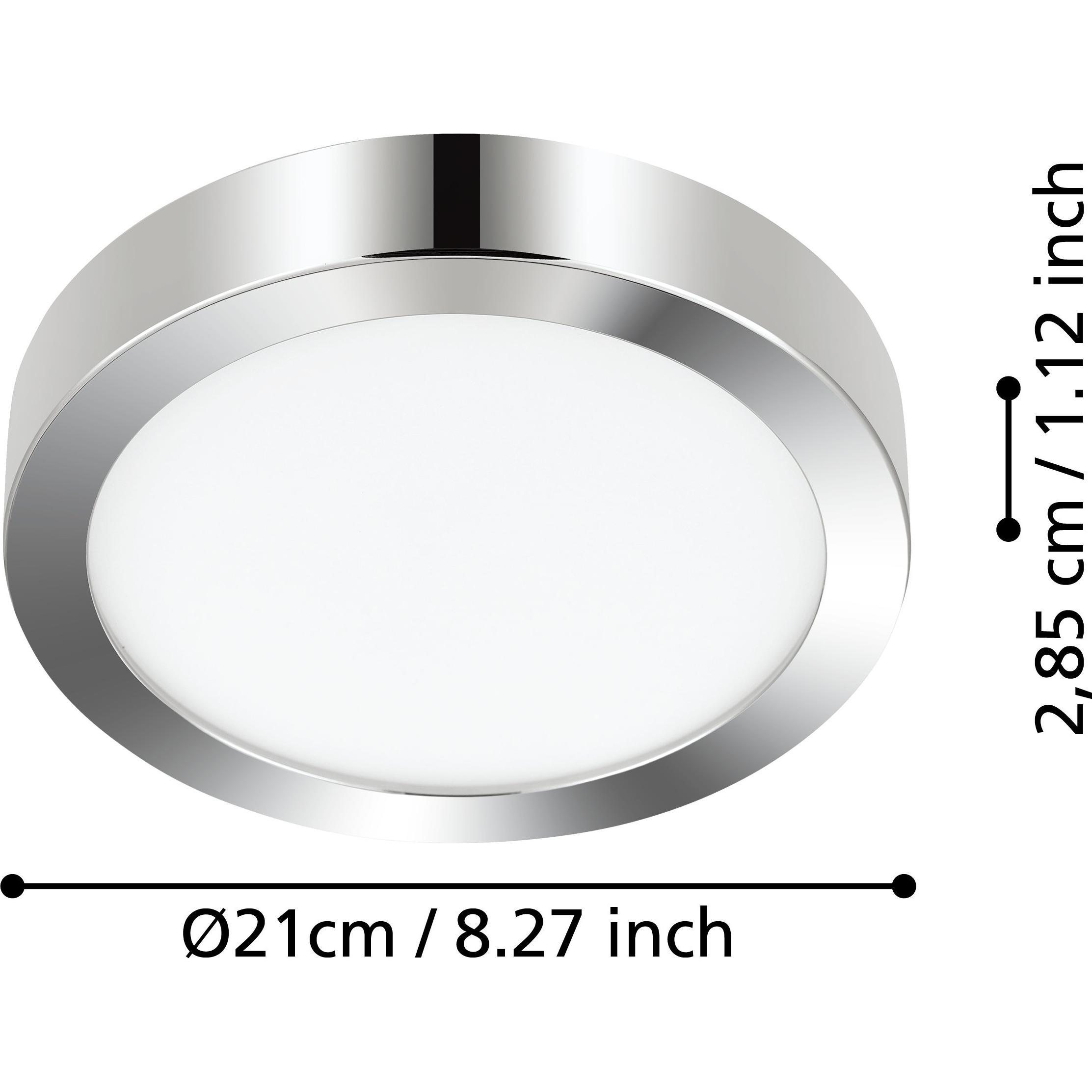 Thumbnail - EGLO, Wandleuchte + Deckenleuchte, 900641 FUEVA 5 LED Ein-/Aufbauleuchte 17W Ø210mm Chrom Weiss Warmweiss IP44 (2000 lm)