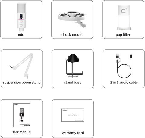 Immagine prodotto Comica Kit di microfoni USB a condensatore cardioide RGB