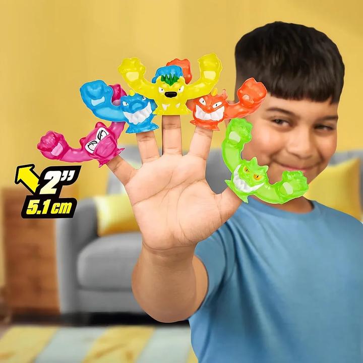 Produktbild Moose Heroes of Goo Jit Zu Meteor Madness Dehnbare Figuren 5er-Pack Goo Slingers Hyper Blast Slingers 5 cm