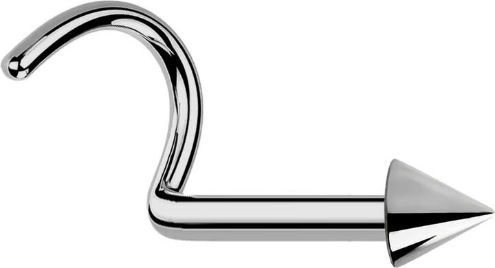 Actual product image Star Piercing Nasenstecker gebogen silber mit Cone (without brass, Titanium)