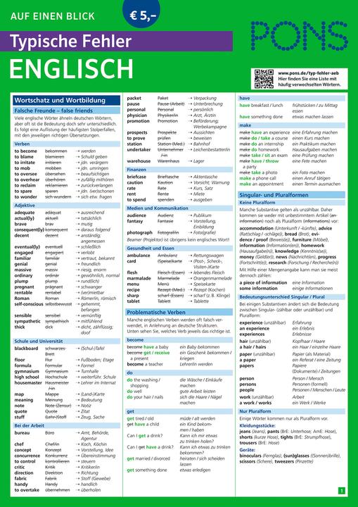 Nutritional values and ingredients Typical mistakes at a glance English (English, 2015)