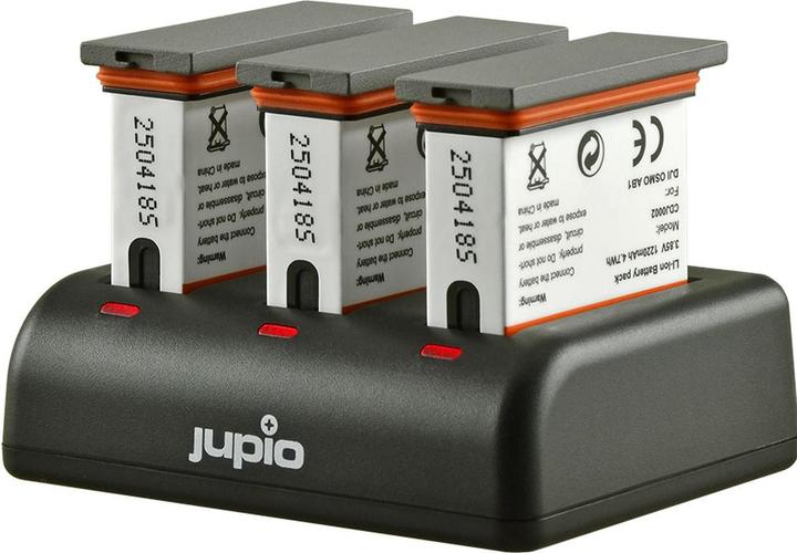 Produktbild Jupio Triple Ladegerät Set für DJI Osmo Action + 2 Akkus