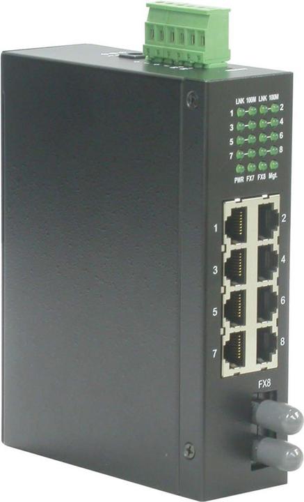 Roline Industrie Switch 7x RJ-45, 1x ST, unmanaged (8 Ports)