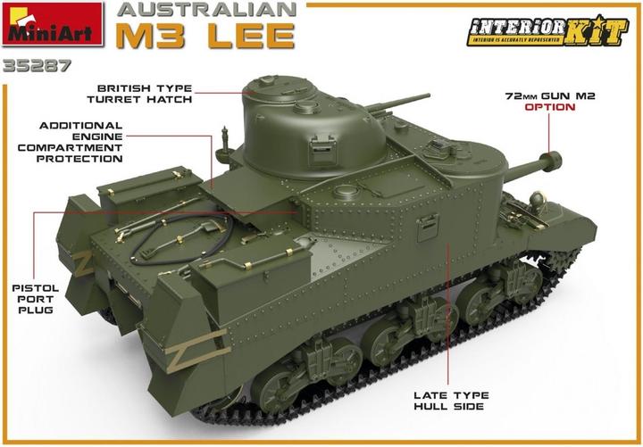 Image du produit Mini art Australienne M3 Lee. Kit d'intérieur
