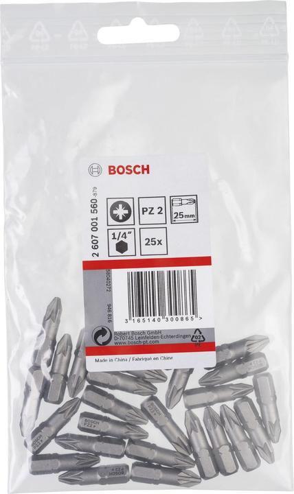 Produktbild Bosch Professional Zubehör Schrauberbit Extra-Hart PZ 2, 25 mm, 25er-Pack (Kreuz Pozidriv PZ)
