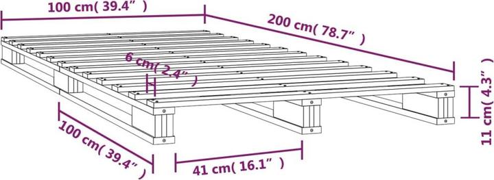 Actual product image vidaXL Palettenbett (100 x 200 cm)