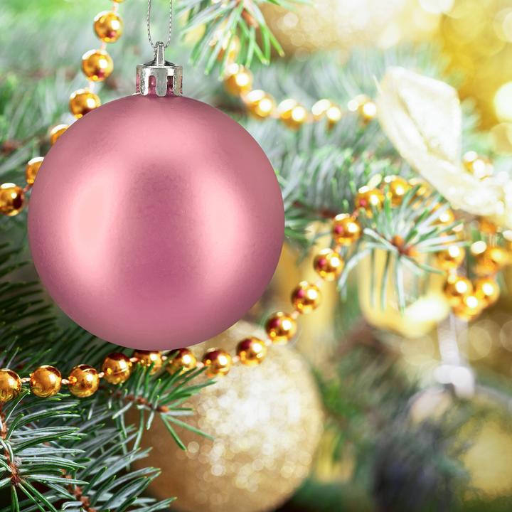 Actual product image Relaxdays - Weihnachtskugeln 50er Set, Rosa/ Silber (50 -part)