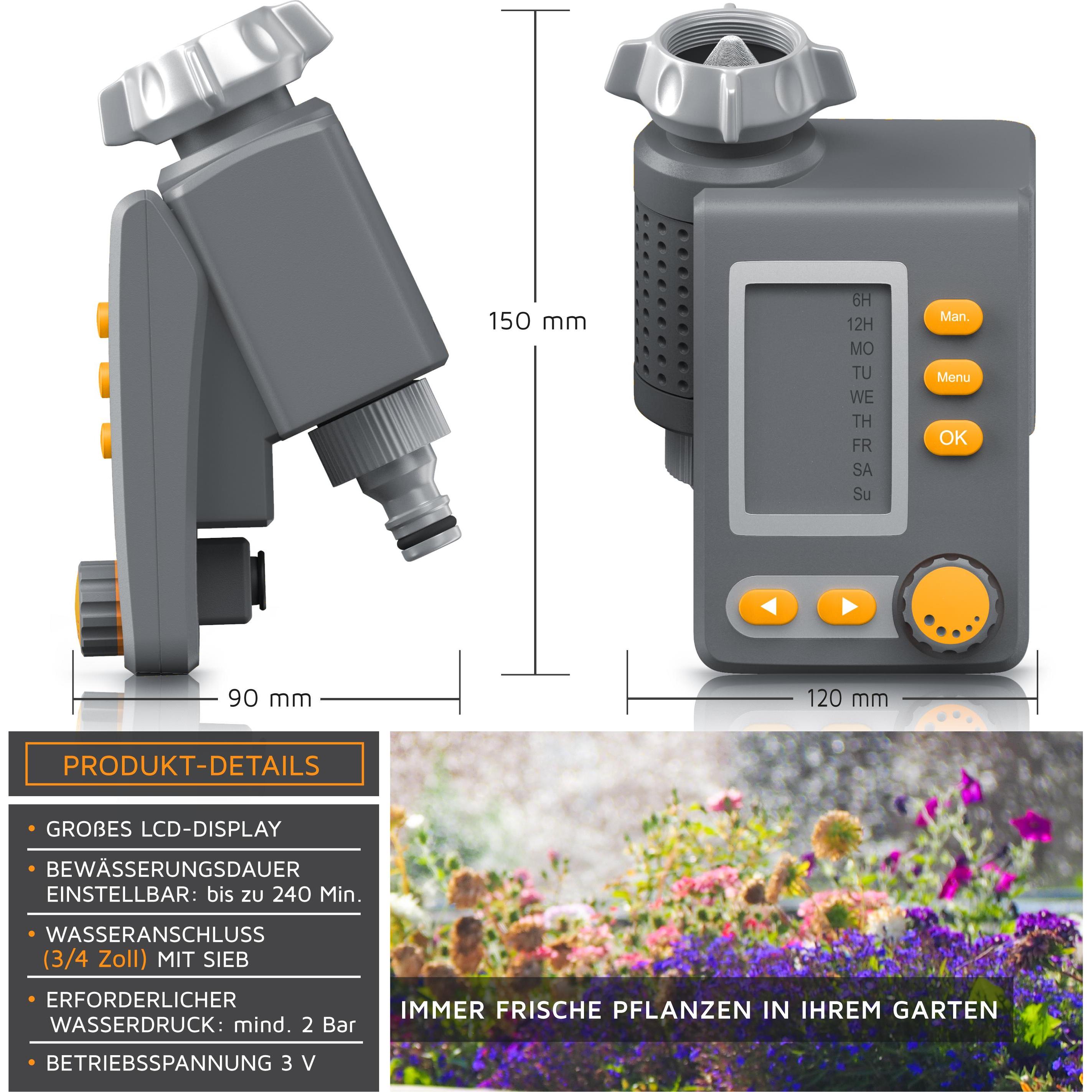 Thumbnail - Brandson, Bewässerungssystem, Bewässerungscomputer, Wasserzeitschaltuhr, Bewässerungsuhr, Display, Bewässerungssteuerung...