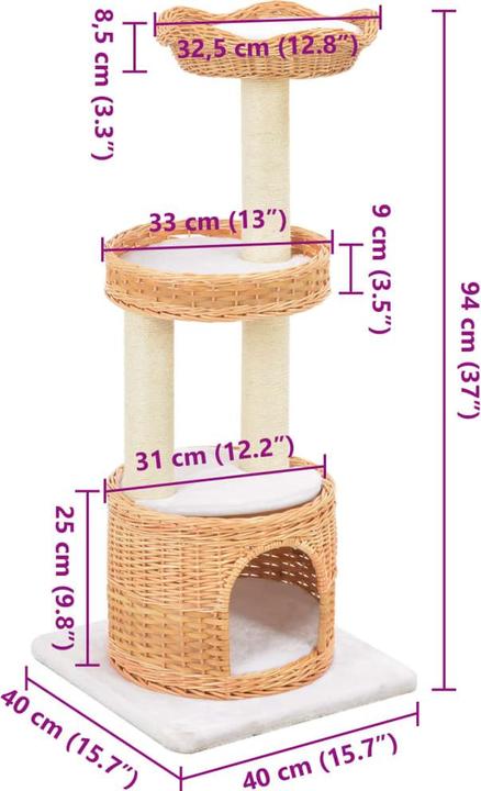 Image du produit vidaXL Kratzbaum (94 cm, Nature)