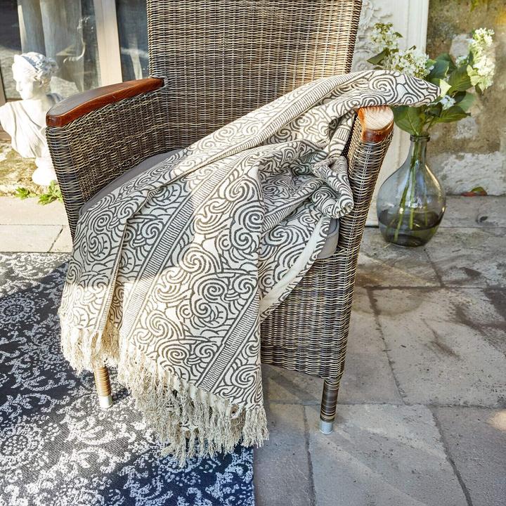 Image du produit Loberon Plaid Ensis noir/blanc (170 x 130 cm)