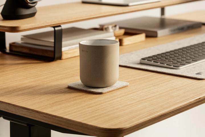 Actual product image Oakywood Felt&Cork Coasters - Kleine Tischsets aus Wollfilz - Steingrau - (1 x, Glass coaster)