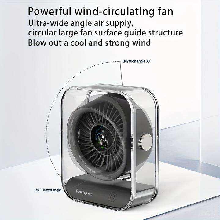 Produktbild PhoneLook er tragbarer Design-Tischventilator mit LED-Display (3 Geschwindigkeiten)