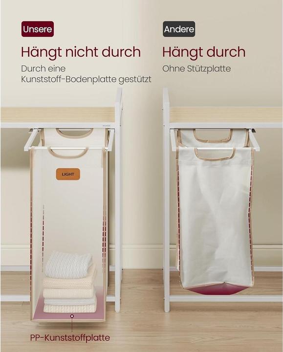 Actual product image Vasagle Wäschekorb mit Ablage Creme-Camel (150 l)