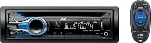 Actual product image JVC KD-R731BT, CD car radio, AUX, 2x USB, iPod, Bluetooth