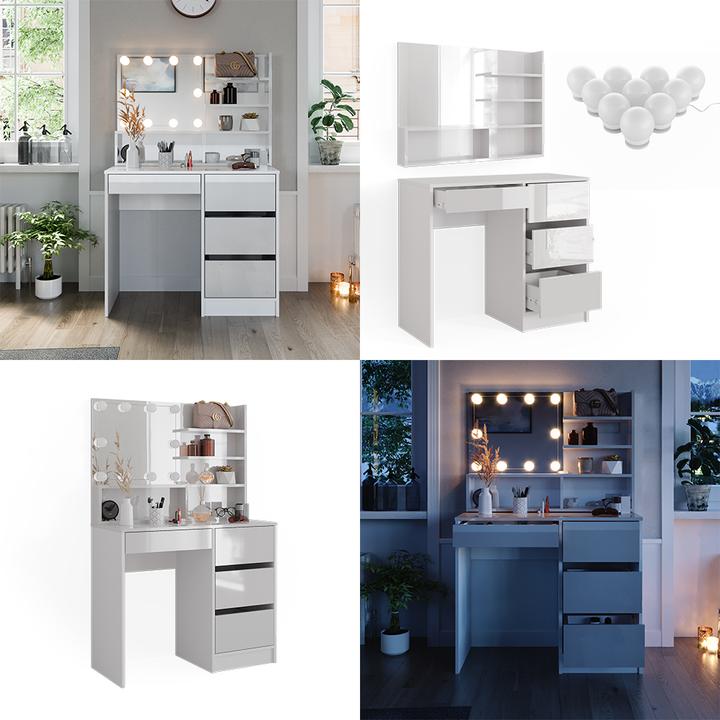 Produktbild Vicco Sherry mit LED Beleuchtung, und Spiegelregal (90 x 40 x 75 cm)