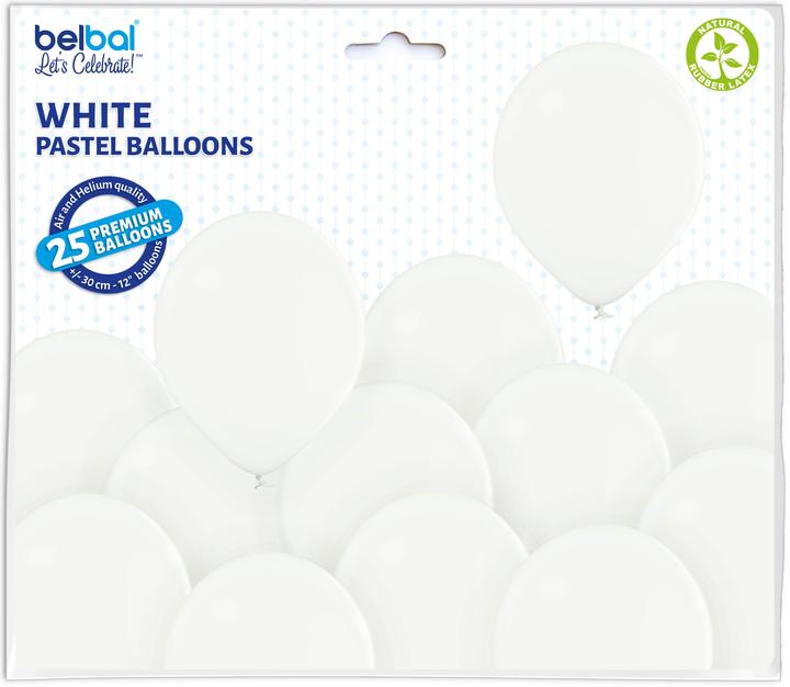 Actual product image Belbal 25 Deco Round Balloons Ø 33 cm WHITE (25 x)