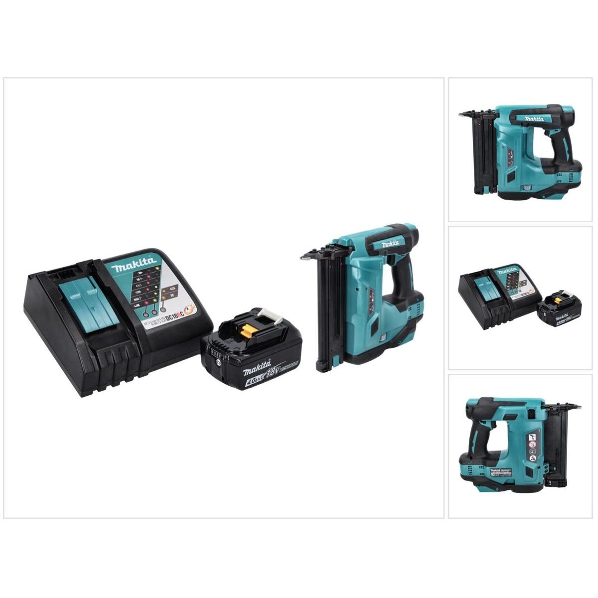 Makita, Tacker + Nagelpistole, DBN 500 RM1 Akku Stauchkopfnagler 18 V 15-50 mm + 1x Akku 4,0 Ah + Ladegerät
