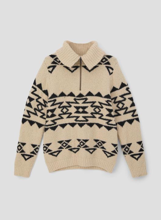 Immagine prodotto s.Oliver Strickpullover Bouclépullover mit Troyer-Kragen (M)
