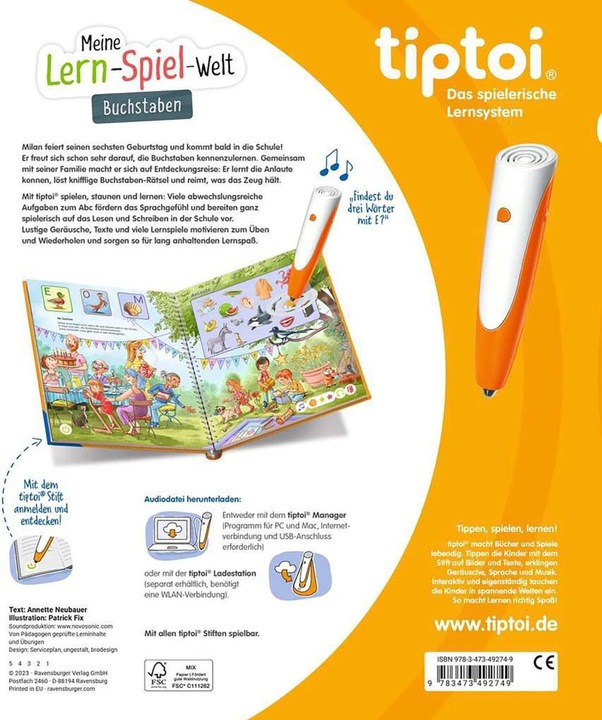 Actual product image tiptoi Buchstaben (German, Patrick Fix, Annette new farmer, 2023)