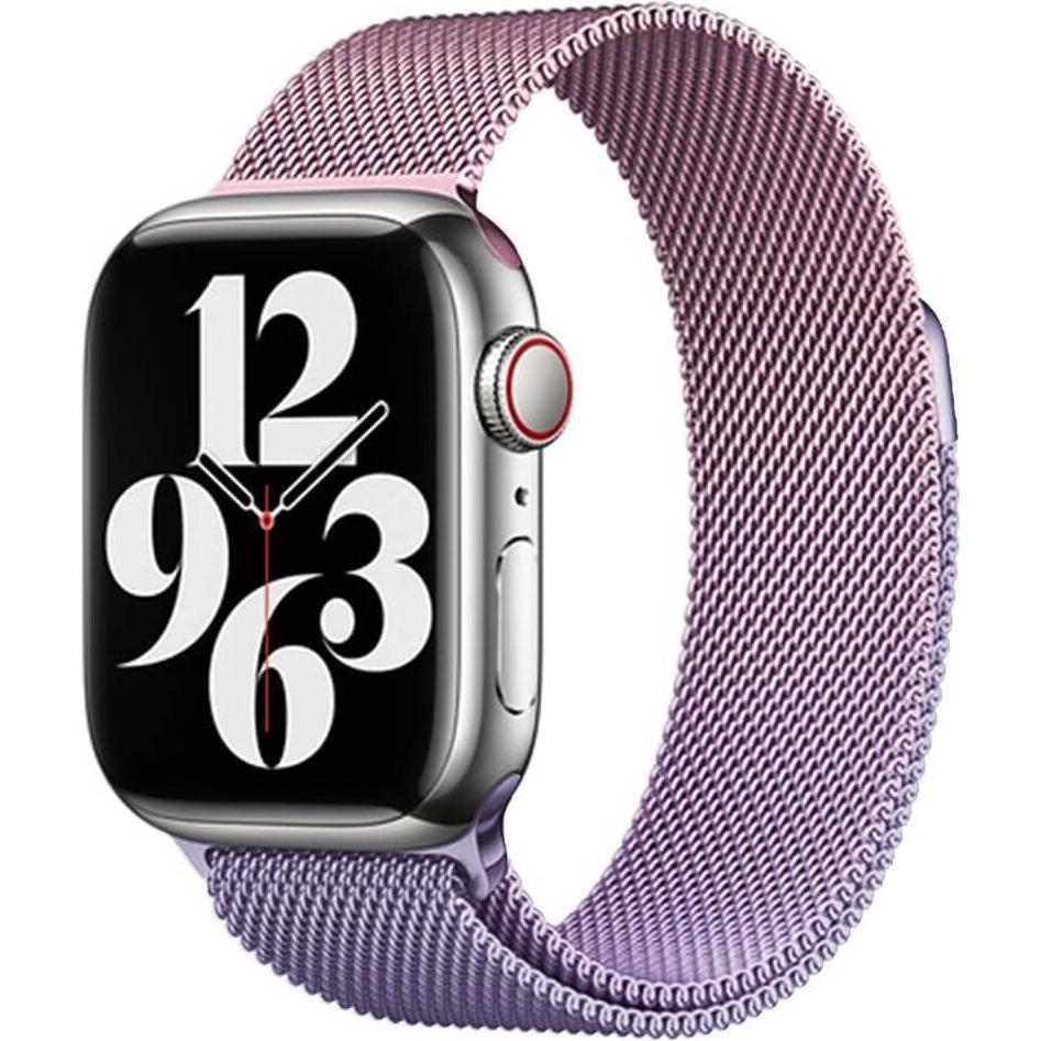 Cover-Discount Apple Watch 44/45/46/49mm - Magnetisches Ersatzarmband Milanese (Edelstahl), Uhrenarmband, Violett
