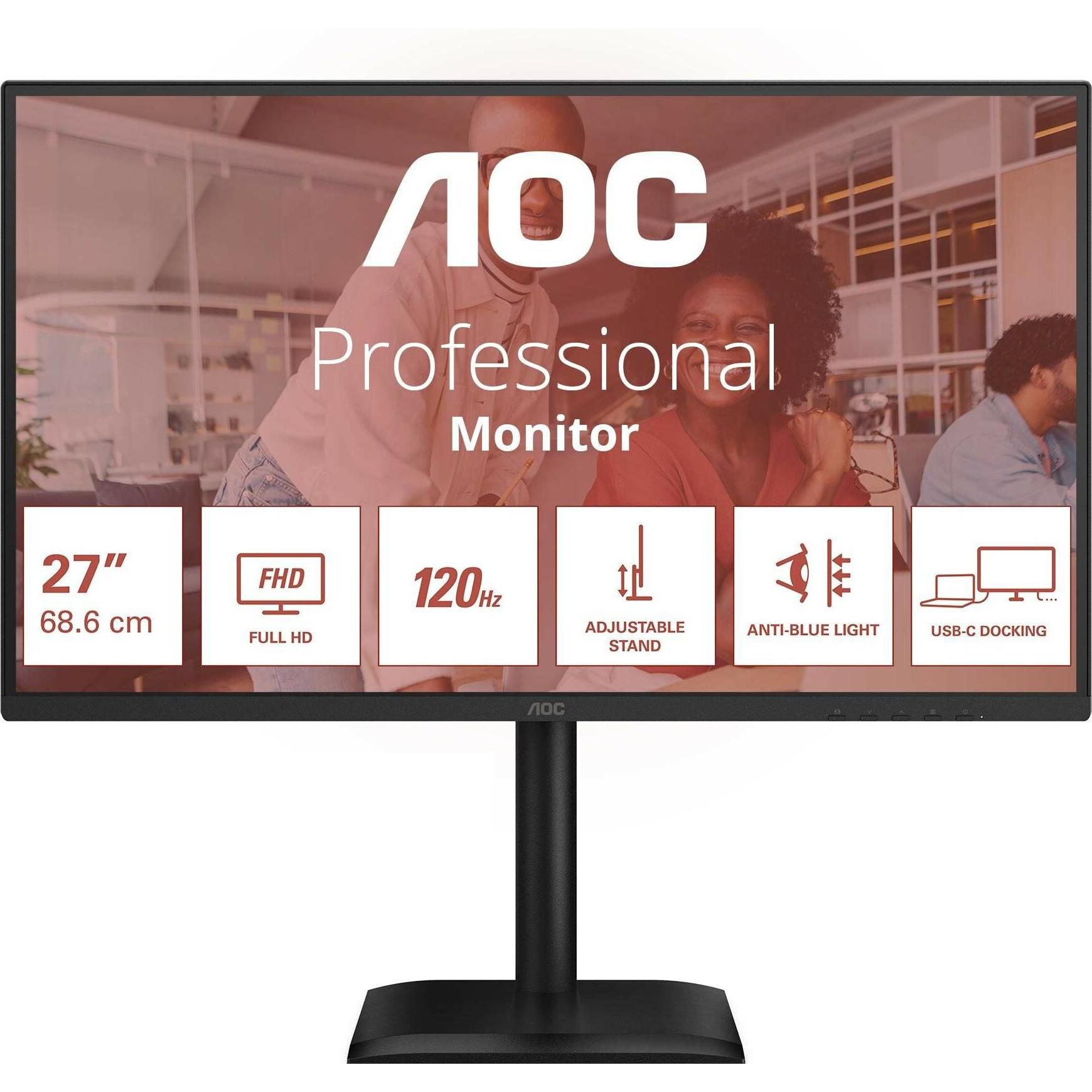 AOC 27E4CV (1920 x 1080 Pixel, 27"), Monitor, Schwarz