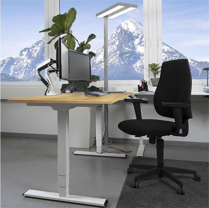 Image du produit Contini höhenverstellbarer Bürotisch 1.4x0.8m Eiche / Gestell ET225E weiss