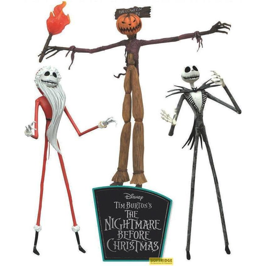 Diamond Select Toys L'Étrange Noël de monsieur Jack pack 3 figurines The Jobs of Jack Skellington 18 cm