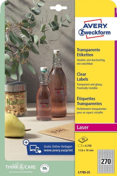 Actual product image Avery Transparent labels