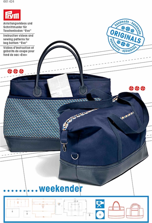 Actual product image Prym Video for Bag Bottom Eve, Weekender with pattern