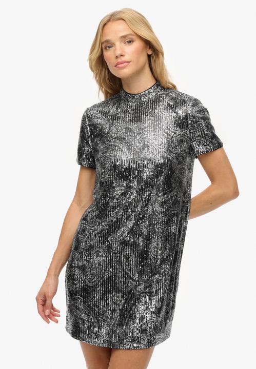 Image du produit Superdry Robe T-shirt Mini à Paillettes (L)