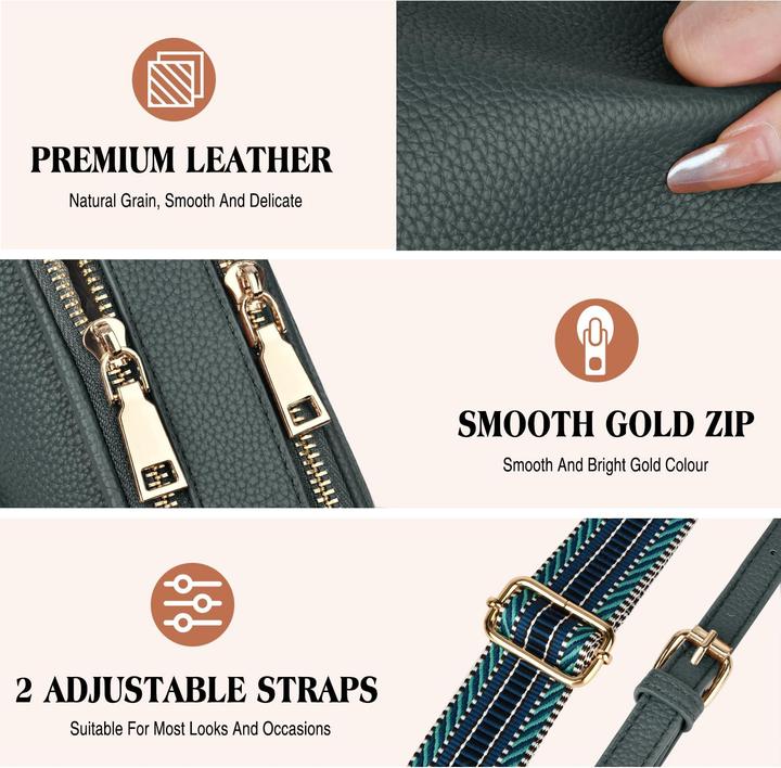 Image du produit Only-Bags.Store Kleine Umhängetasche Elegante Umhängetasche mit 2 abnehmbaren breiten Schulterriemen