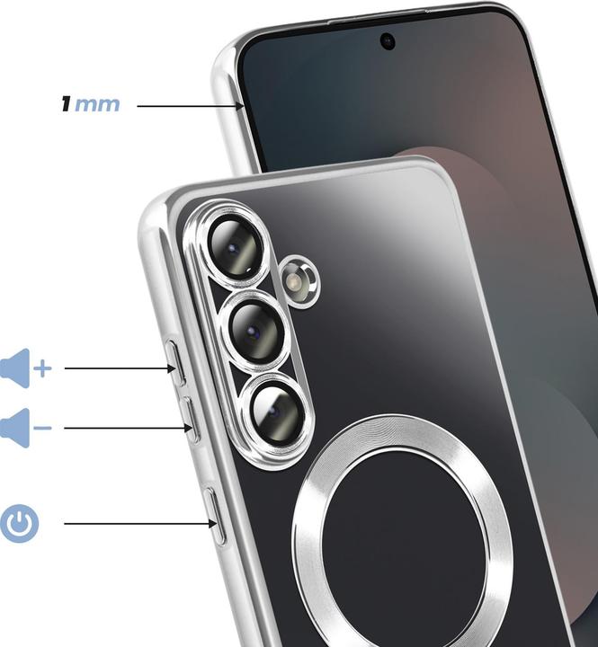 Produktbild Avizar MagSafe Hülle Galaxy S25 FE weich chrom (Samsung Galaxy S25 FE)