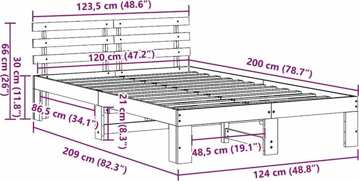 Image du produit vidaXL Moderner Bettrahmen (120 x 200 cm)